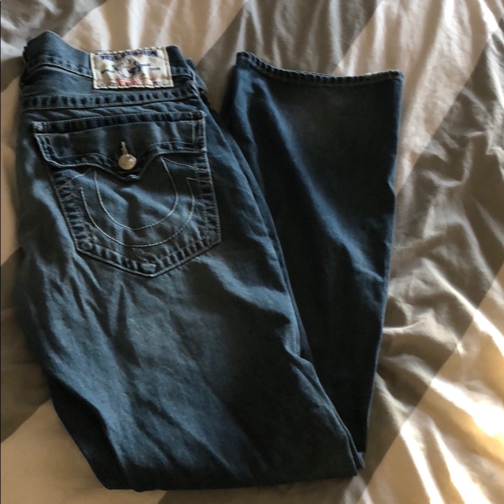 Men's straight true religion jeans
